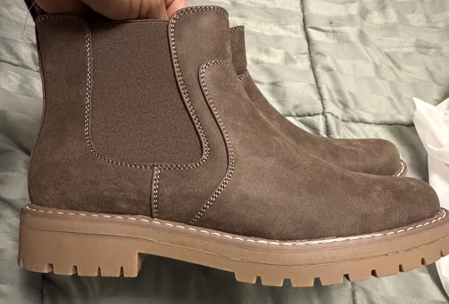 Men's Chelsea Boots Matte Slip On Business Ankle Dress Shoes customer photo 1