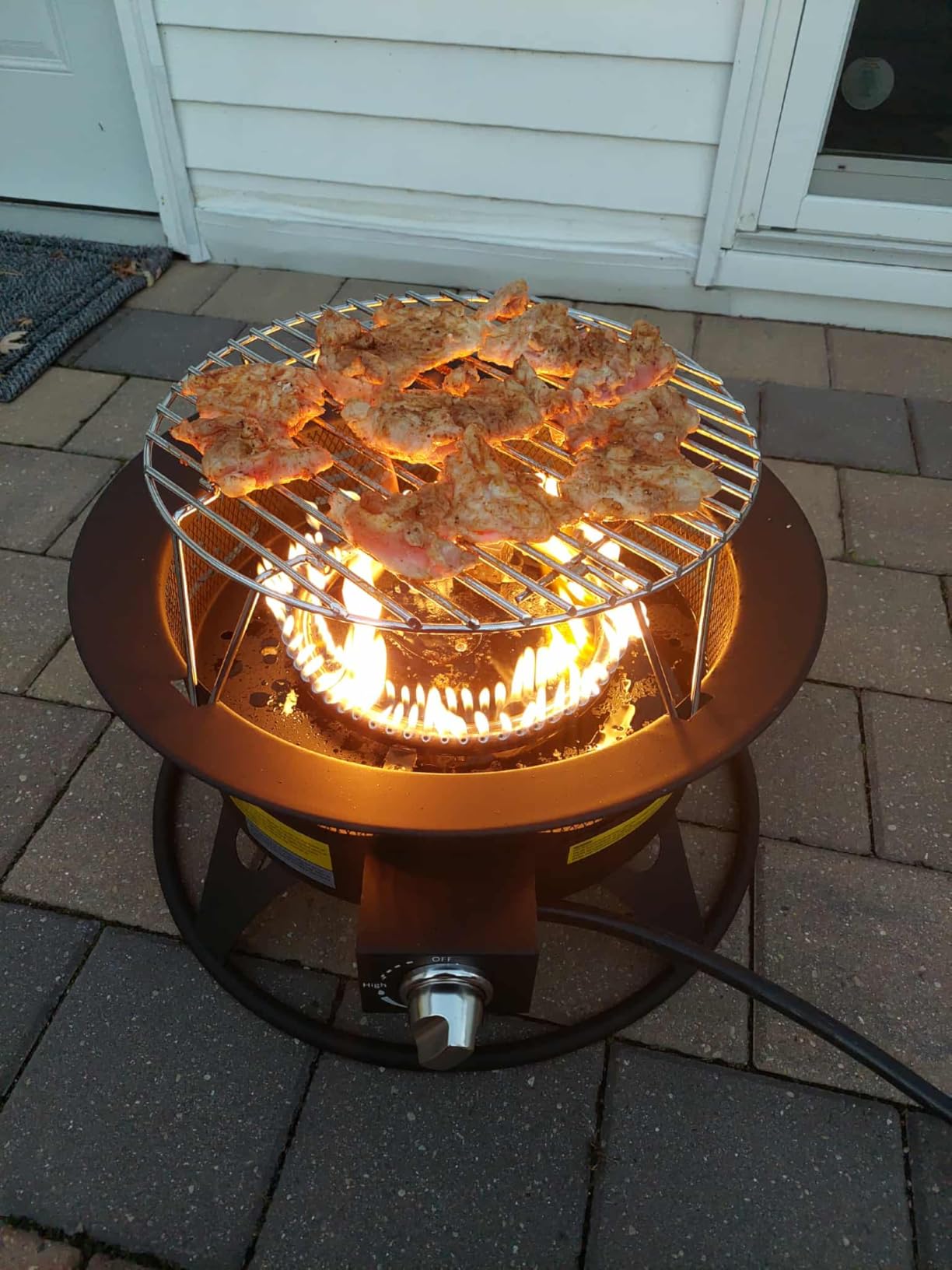 Florise Portable Propane Fire Pit, 20 Inch Smokeless Gas Firepit with Grill | 60000 BTU, With Grill Grate & Lid, Portable Propane Fire Pit, Outside Use,Smokeless Bonfire, for Camping, Patio, Yard, Garden customer photo 1