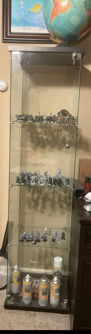 2 Layers 14.3''D x 31.7''W x 33.7''H Glass Display Cabinet, 2 Doors Curio Cabinets Collection Display Case Showcase Countertop for Living Room, Office, Easy Assembly Process customer photo 1