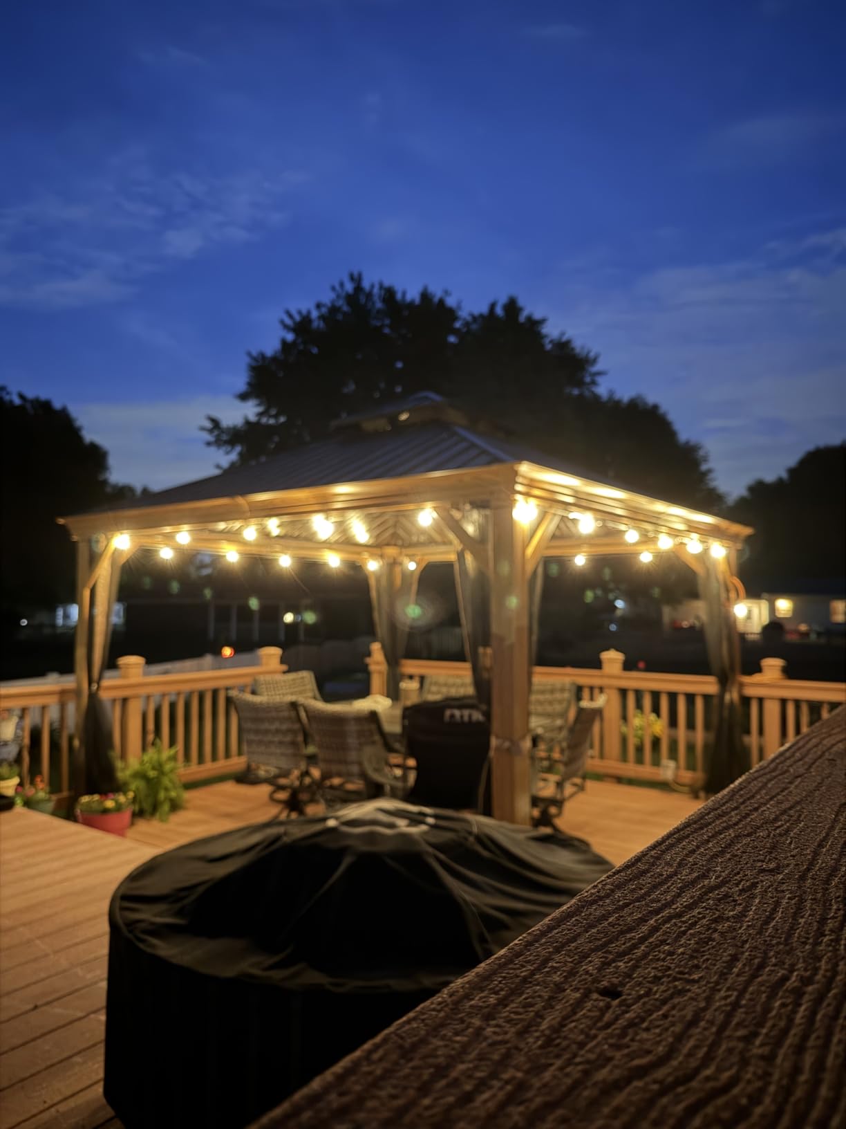 addlon Outdoor String Lights 100FT G40 with Remote 54 LED Shatterproof Bulb | Dimmable Patio Globe Lights Waterproof, Hanging Outside Lighting for Backyard, Garden, Deck, Balcony, Porch, Cafe, Decor customer photo 1