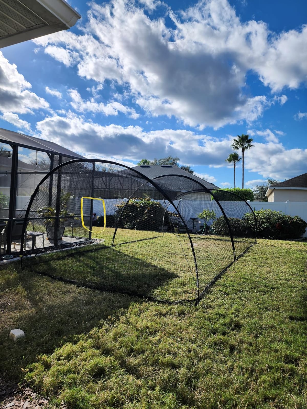 Baseball Batting Cages for Backyard - 22ft x 12ft x 8ft Portable Practice Softball Cage Net and Frame with Pitching Machine Hole, 12.7MM Fibreglass Poles and Carry Bag customer photo 1