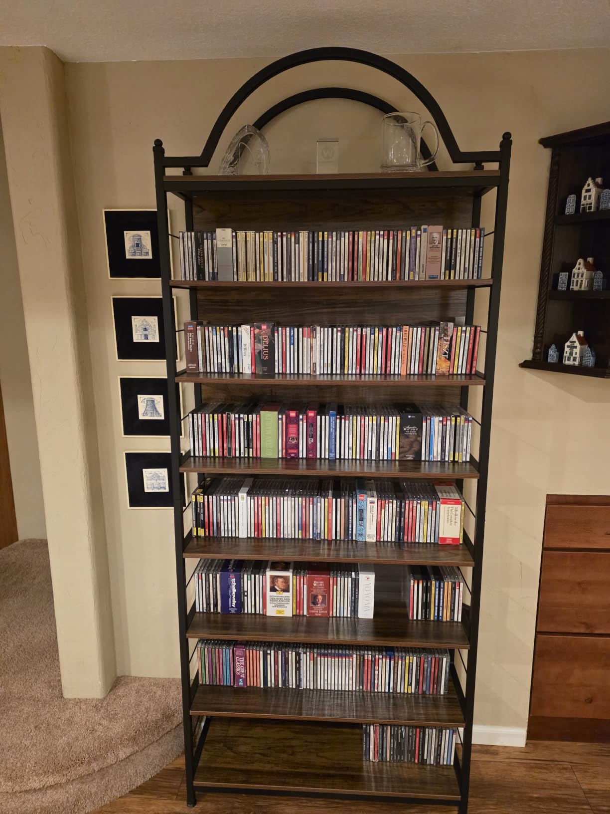 8-Tier CD Storage Rack, Holds 400+ DVD, Bookshelf with Adjustable Feet, 78.74'' Farmhouse Open DVD Rack, Stores CDs, DVDs, Books & Vinyl Records, Great for Home, Office, Recording Studio customer photo 2