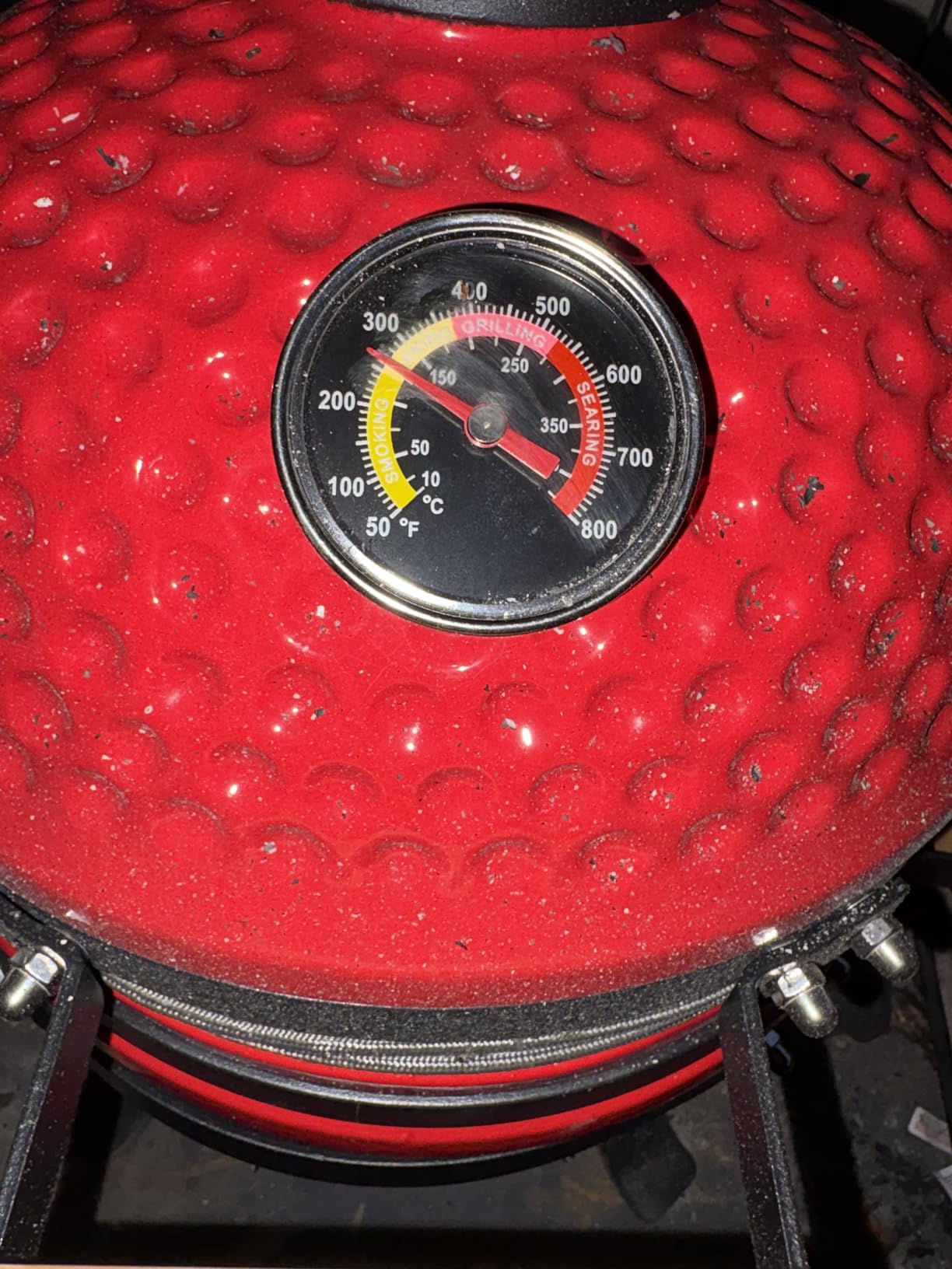 London Sunshine 13-Inch Ceramic Kamado Grill, Waterproof Vent Cap, Green customer photo 2