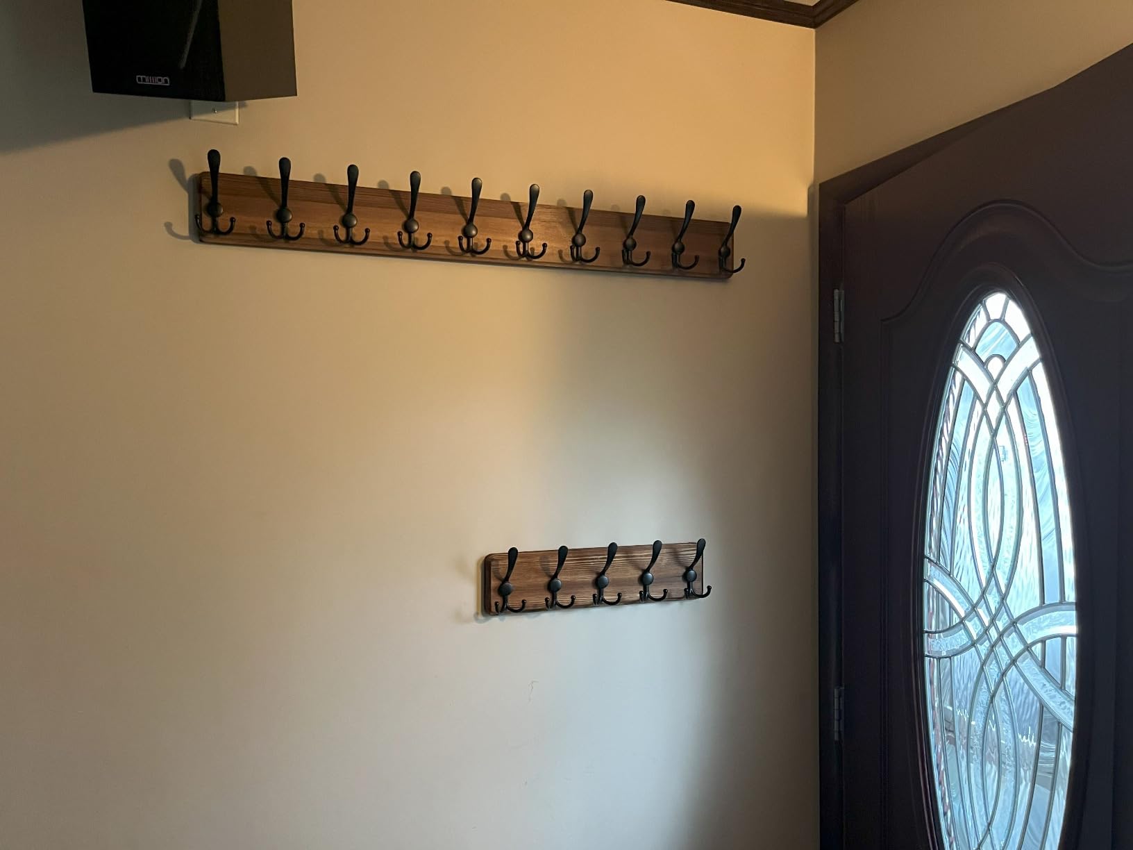 SKOLOO Creations White Solid Wood Wall Mounted Coat Rack, 5 Hooks, 16-7/8