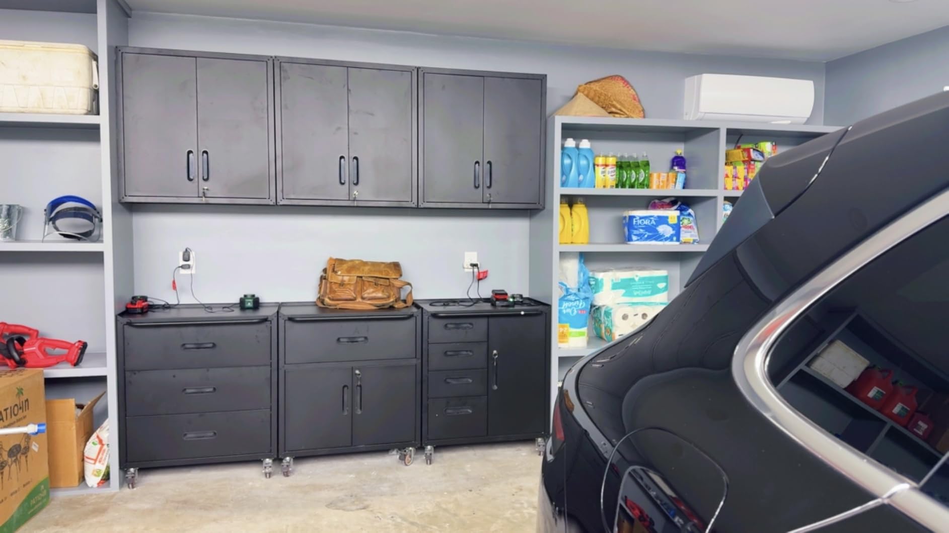 Garage Storage Cabinet System 6pcs Heavy Duty Workshop Set Wall Cabinet Lockable Rolling Tool Cabinets with Adjustable Shelves Metal Garage Storage Cabinets customer photo 1
