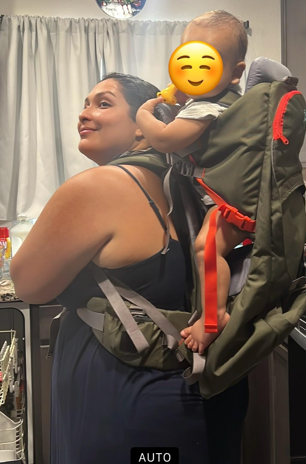 WIPHA Toddler Hiking Carrier, Baby Backpack with Sun Canopy & Storage, Blue customer photo 2
