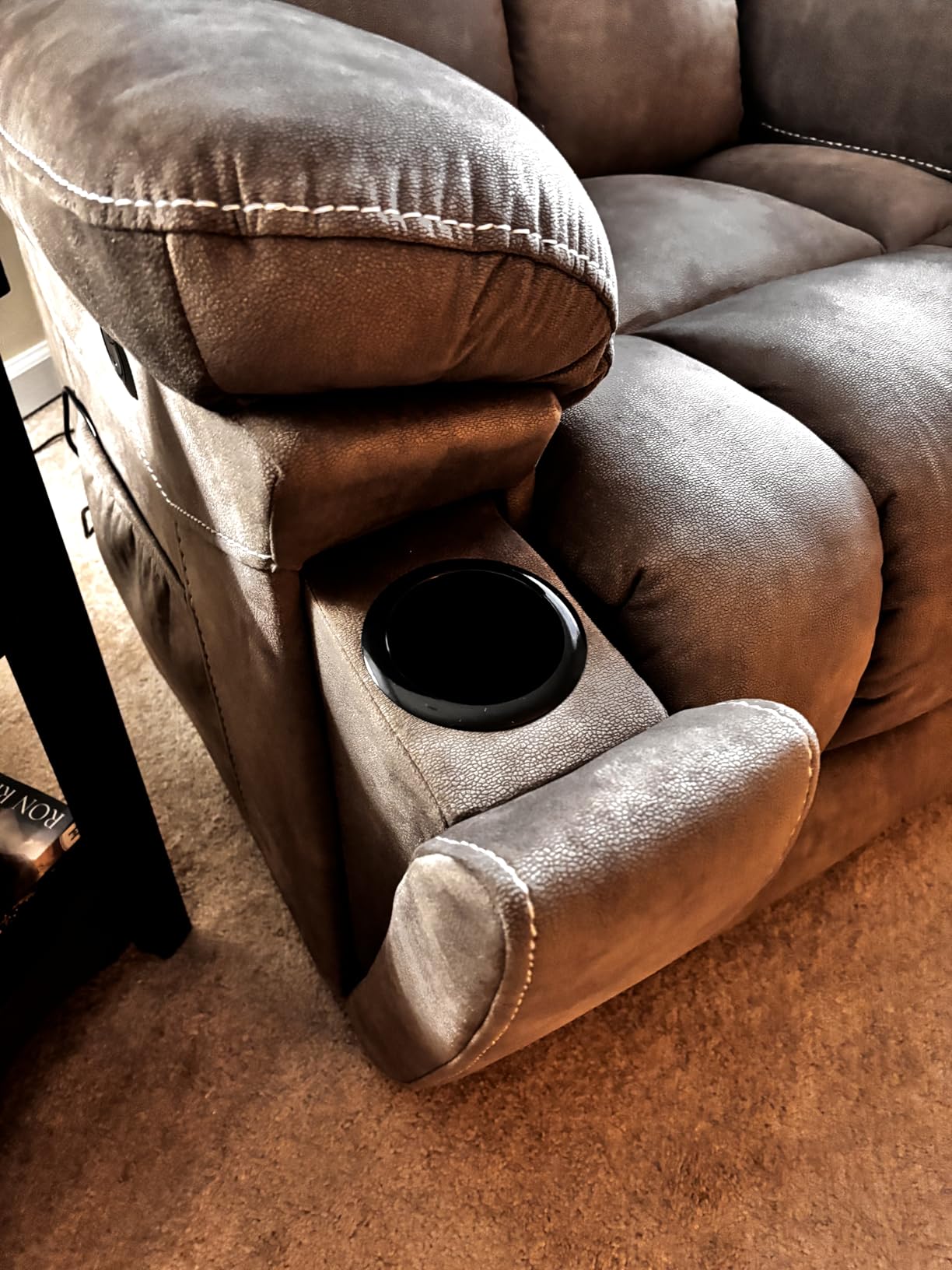CANMOV Large Power Lift Recliner Chairs with Massage and Heat for Elderly Big People, Heavy Duty Motion Reclining Mechanism-Anti Skid Fabric Recliner Chair with 2 Concealed Cup Holders,Light Brown customer photo 1