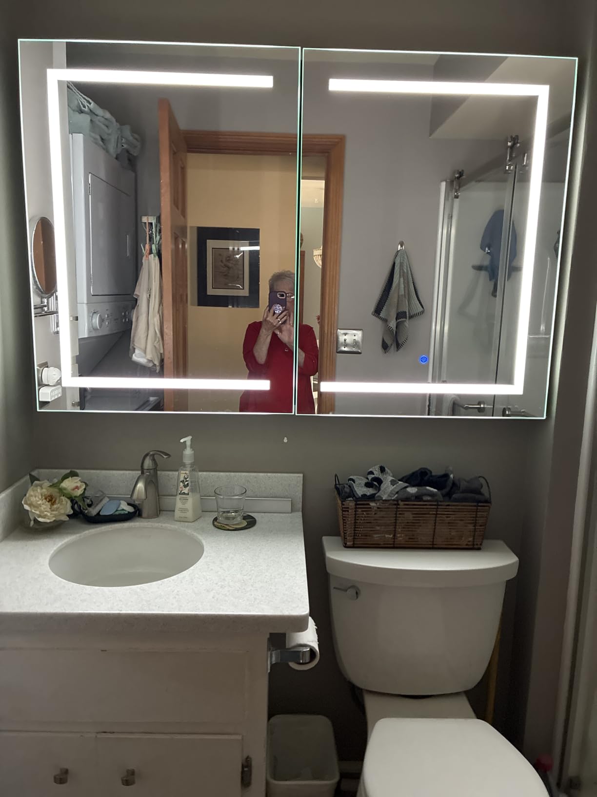 DeerValley LED Lighted Medicine Cabinet with Mirror, 48