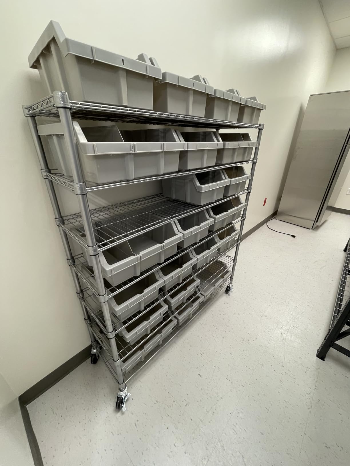 4-Tier NSF 9-Bin Steel Wire Shelving Rack, 36
