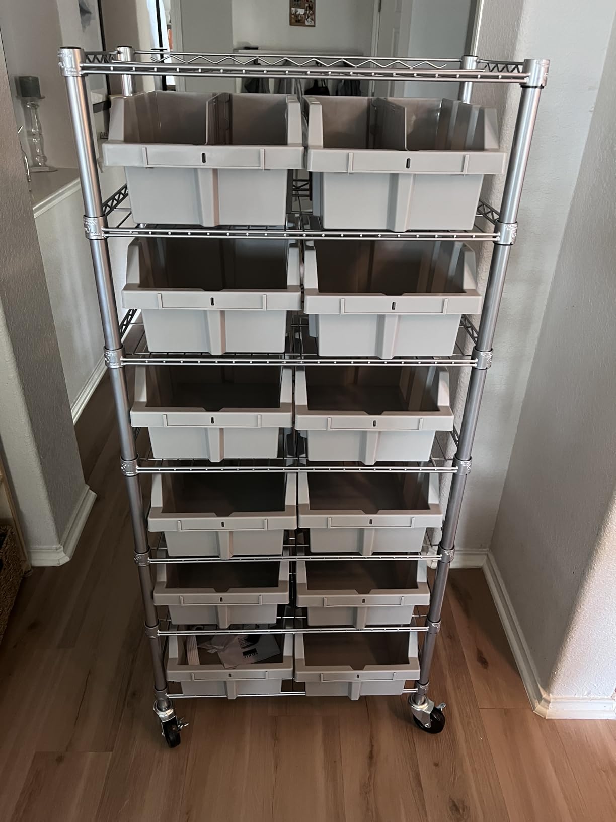 4-Tier NSF 9-Bin Steel Wire Shelving Rack, 36