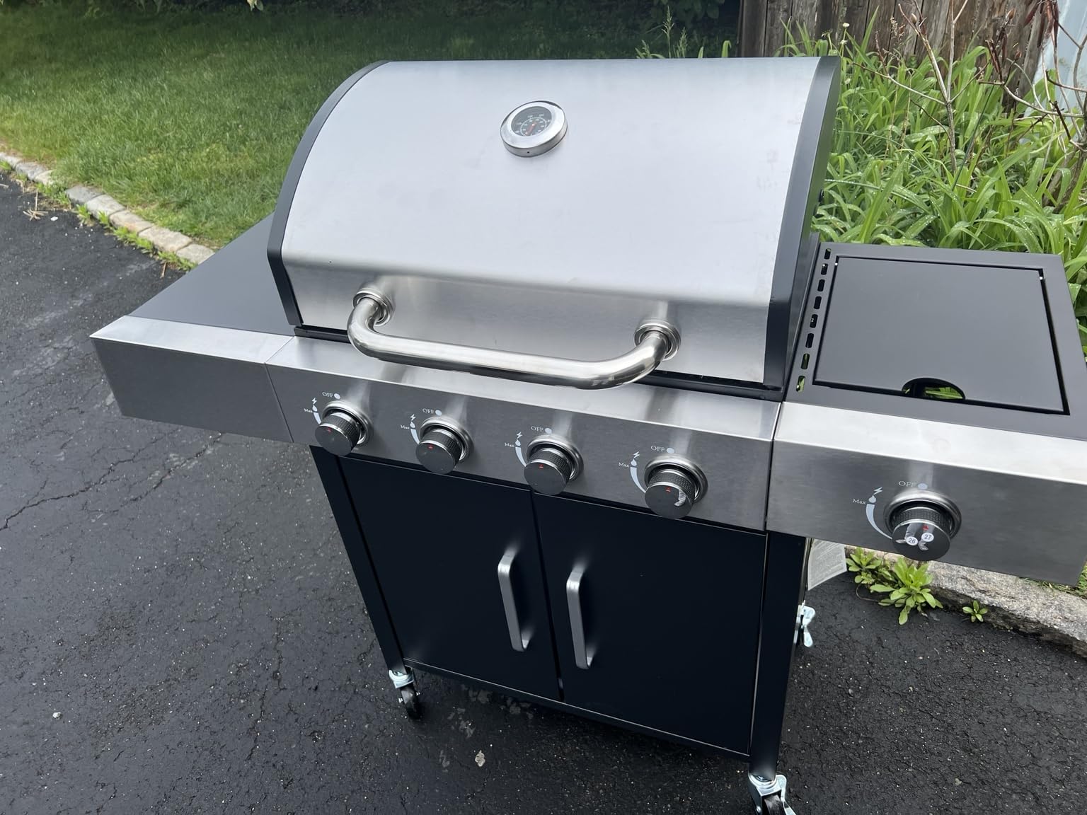 Aoxun 4-Burner 49000 BTU Propane Grill with Side Burner, Black customer photo 1