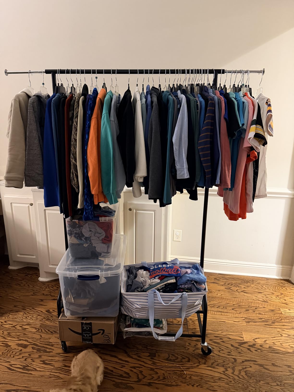 Heavy Duty Clothes Rack Load 650 LBS, Rolling Clothing Rack for Hanging Clothes with 2 Sturdy Shelves, Metal Garment Rack with Wheels for Bedroom, Laundry Room, Retail Store, Silver customer photo 1