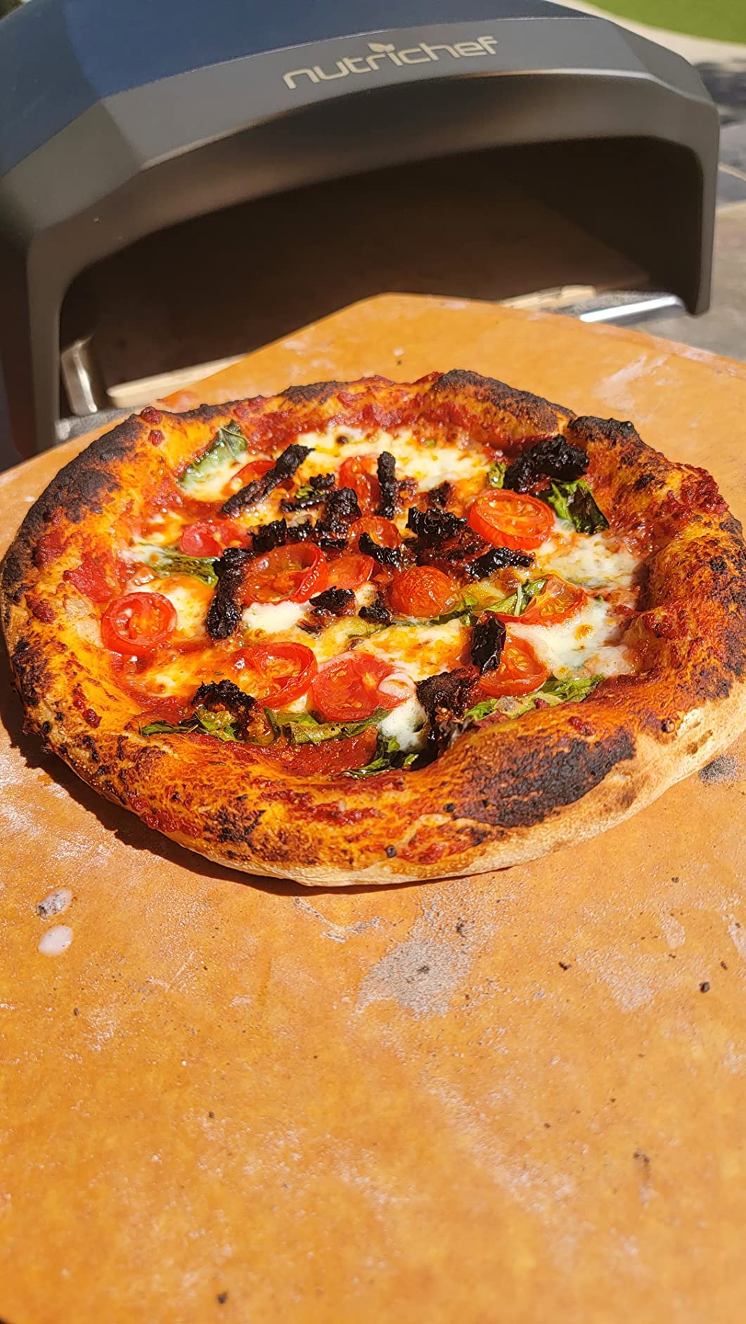 NutriChef Portable Outdoor Gas Pizza Oven - Unique Design, Easy Bake Oven with Pizza Stone, Foldable Feet, One-Touch Gas Ignition, Adjustable Heat Control, Stainless Steel, 932°F Max customer photo 2