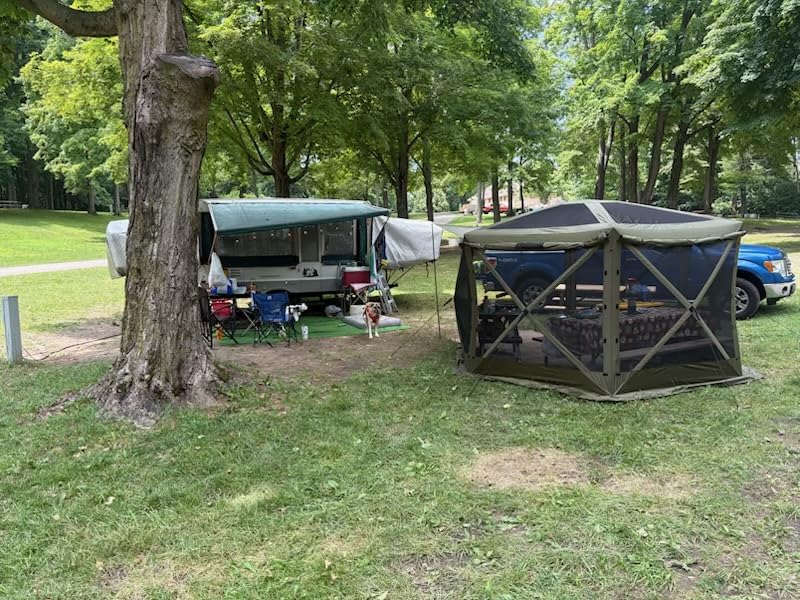 VEVOR Pop up Gazebo Screen Tent, 12 x 12 ft Large 6-Sided Camping Canopy Tent with Removable Top & Carry Bag, Quick-Set & Bite-Proof, Screen House Sun Shelter for 8-10 Persons Backyard Patio, Green customer photo 2