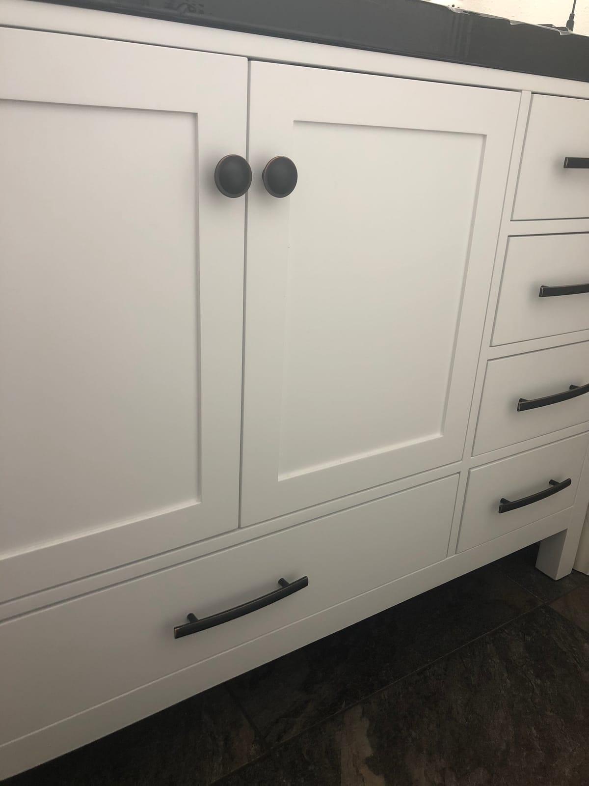 ARIEL Cambridge 60-inch Bathroom Vanity Base Cabinet, Solid Wood, 4 Soft Closing Doors, 6 Dovetail Drawers, Brown Oak customer photo 2