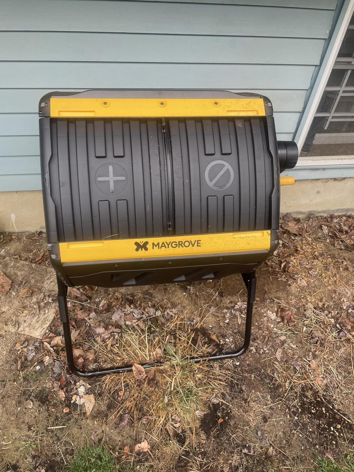 Maygrove Outdoor Compost Bin 53 Gallon, Dual Chamber Large Compost Tumbler for Garden Backyard, with 360° Rotating, Sliding Doors & Solid Steel Frame, Updated Instructions customer photo 2