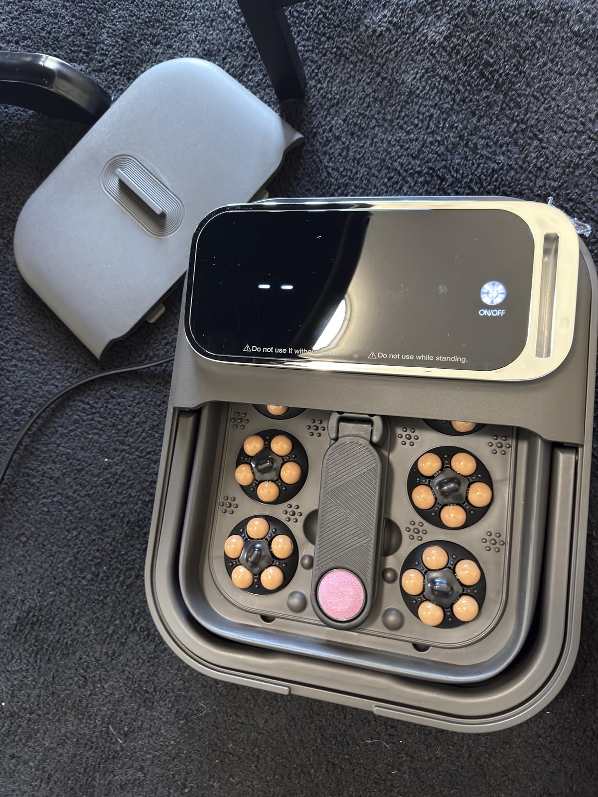 Collapsible Foot Spa Bath with Heat and Massage, Motorized Shiatsu Foot Massager Tub for Plantar Fasciitis & Stress Relief, Temp Control, Bubbles, Remote, Pedicure Spa at Home customer photo 2