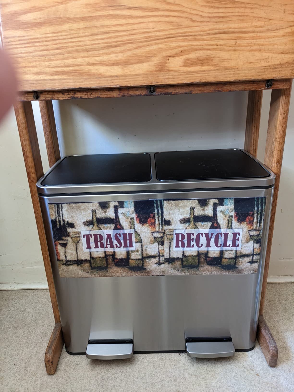 SONGMICS Trash Can, 2 x 8 Gallon (2 x 30 L) Double Compartment customer photo 1