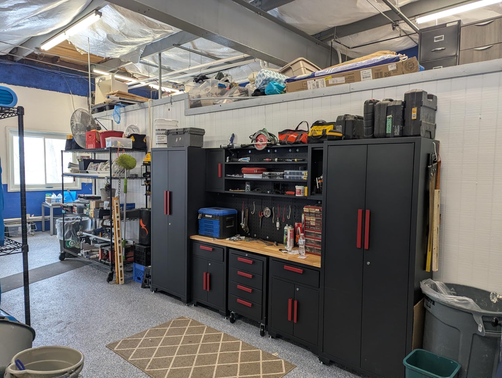 Garage Storage Cabinet System - 2 * 6-Pcs Workshop Set | with Steel Cabinet Drawers, Tool Chest, Workbench, Pegboard for Tool Organization customer photo 2