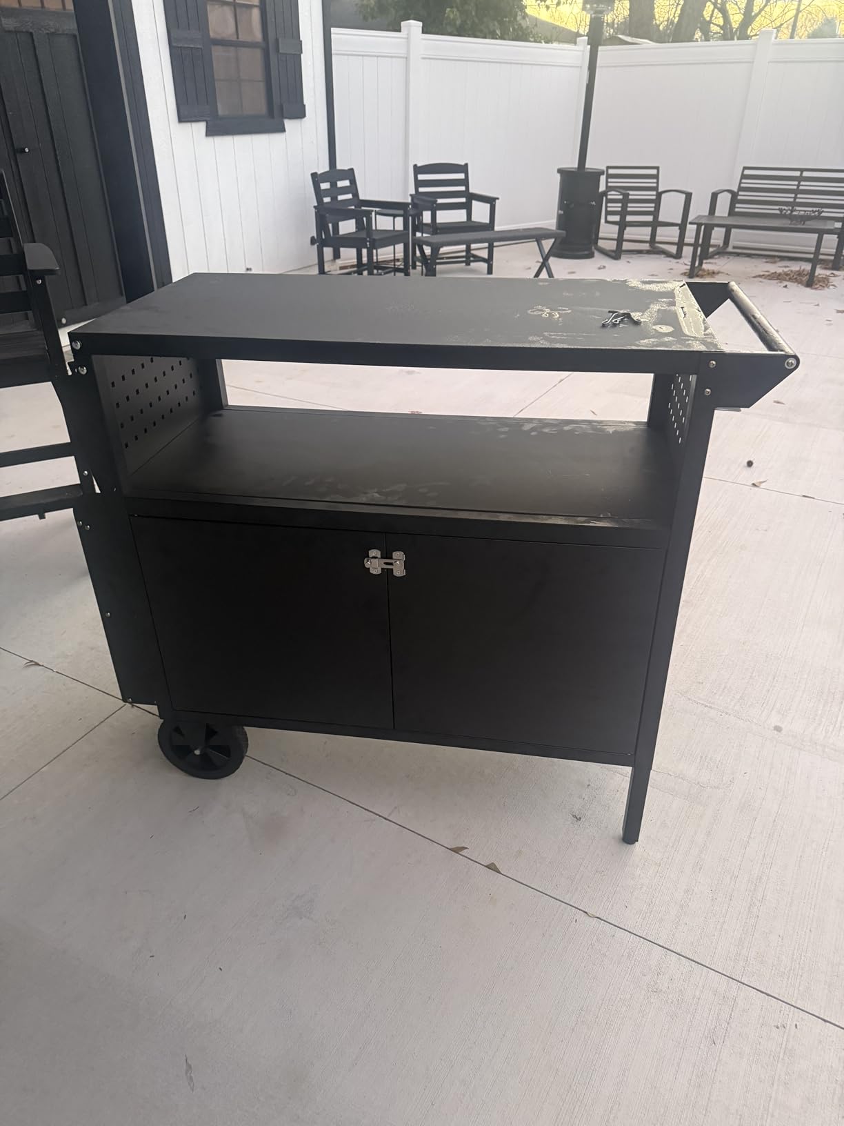 Eltean Grill Table,Outdoor Grill Cart with Storage customer photo 1
