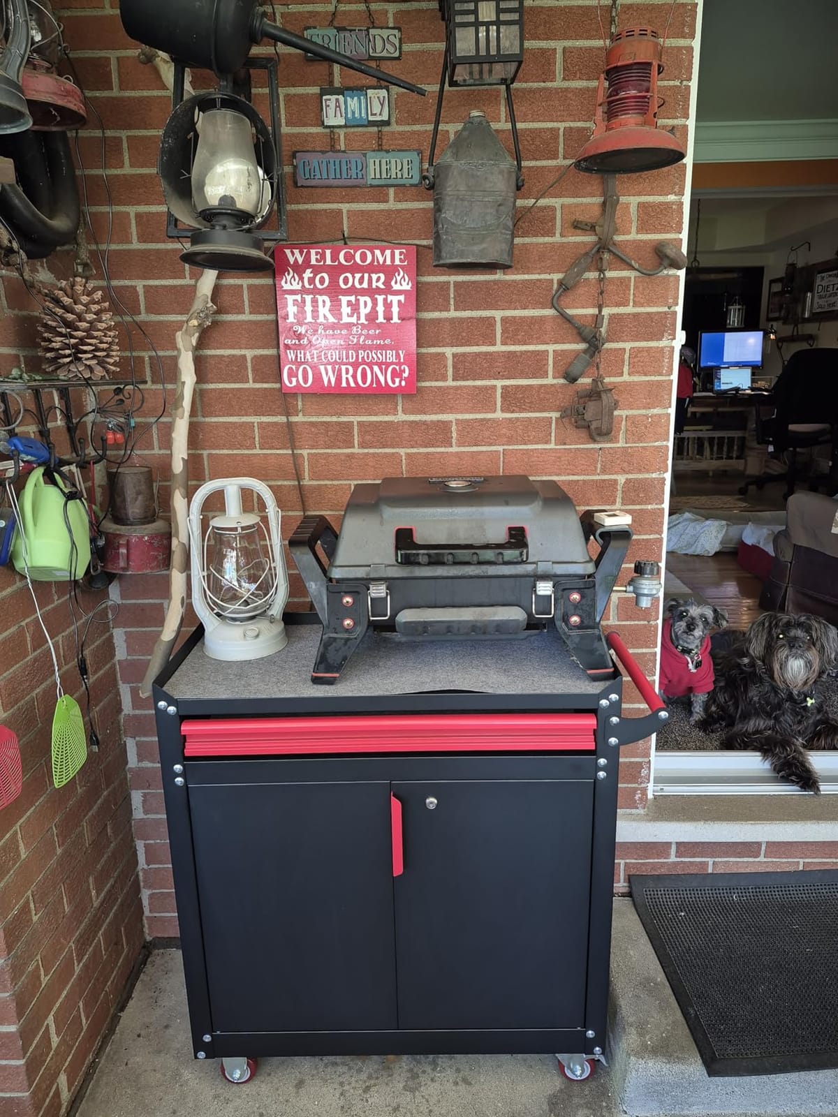 Eltean Grill Table,Outdoor Grill Cart with Storage customer photo 2