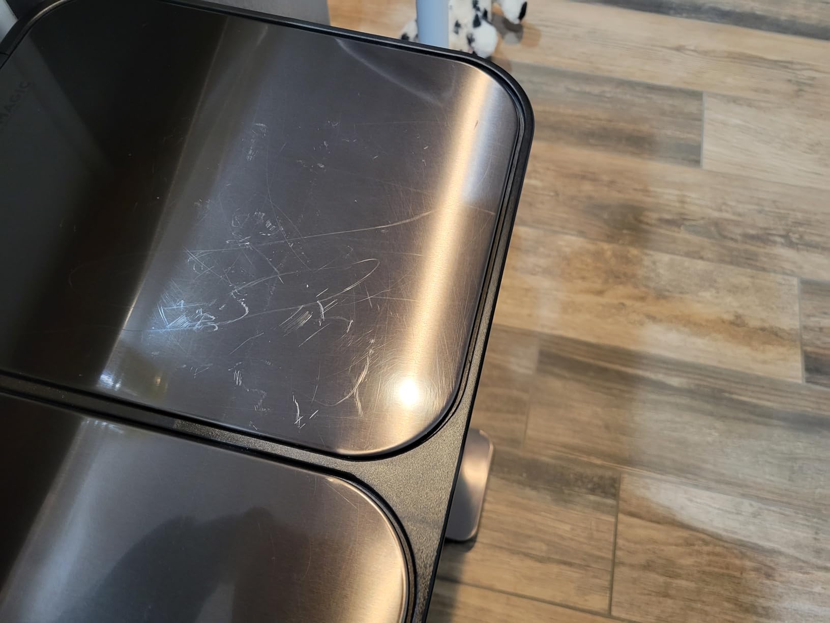 SIMPLI-Magic 21 Gallon (80L) Dual Compartment Kitchen Trash Can - Hands-Free Step Pedal, Soft-Close Lid, Stainless Steel Recycling Bin with Odor Filter (40L + 40L) customer photo 1
