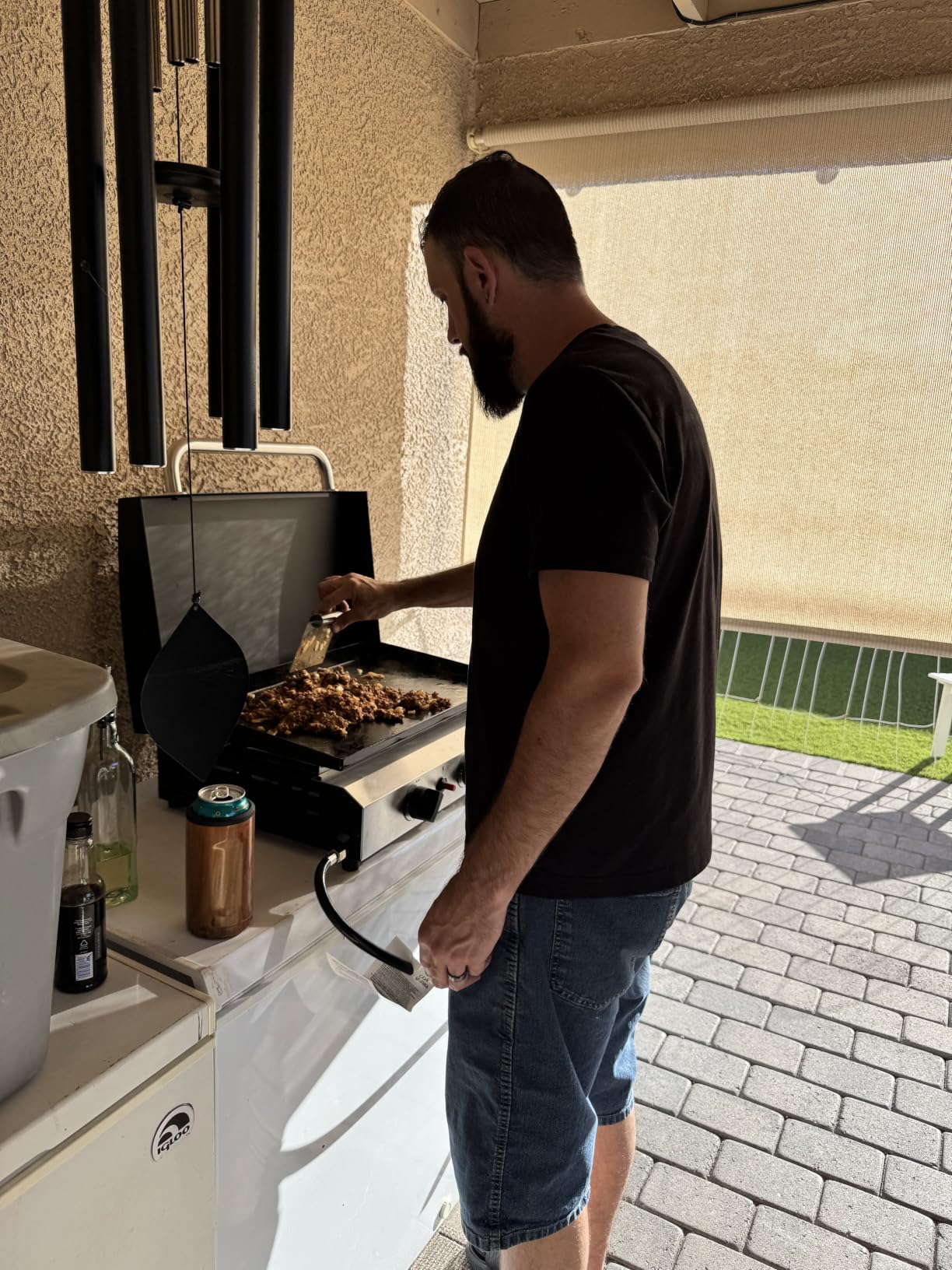 SKOK 2 Burner Outdoor Tabletop Gas Griddle with Hood, Flat Top Grill customer photo 1