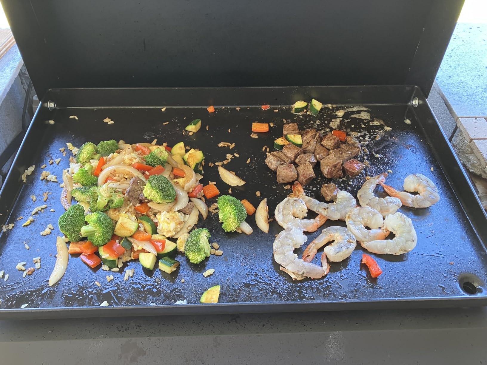 SKOK 2 Burner Outdoor Tabletop Gas Griddle with Hood, Flat Top Grill customer photo 2