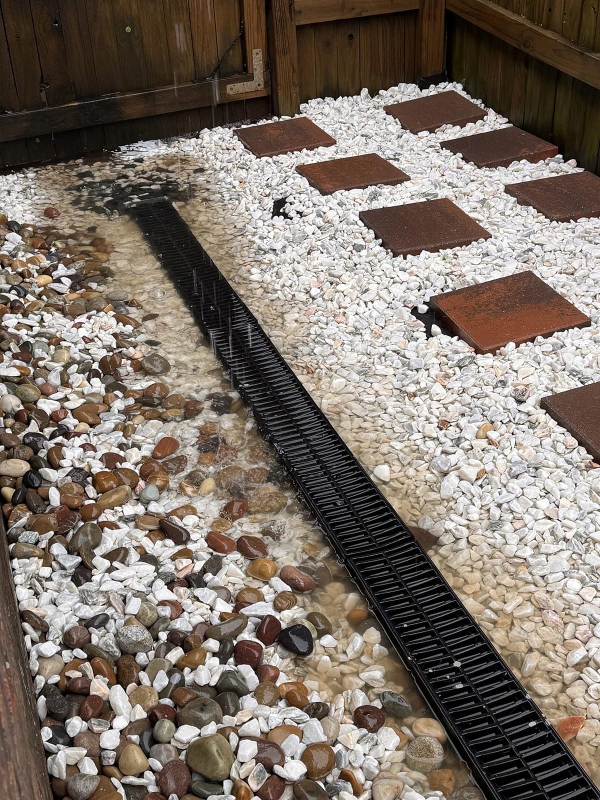 VEVOR Trench Drain System 3 Pack, Channel Drain with Plastic Grate 5.7 x 3.1 in HDPE Drainage Trench, Black Plastic Garage Floor Waterway 3 x 39 in with 3 End Caps for Garden Driveway customer photo 2