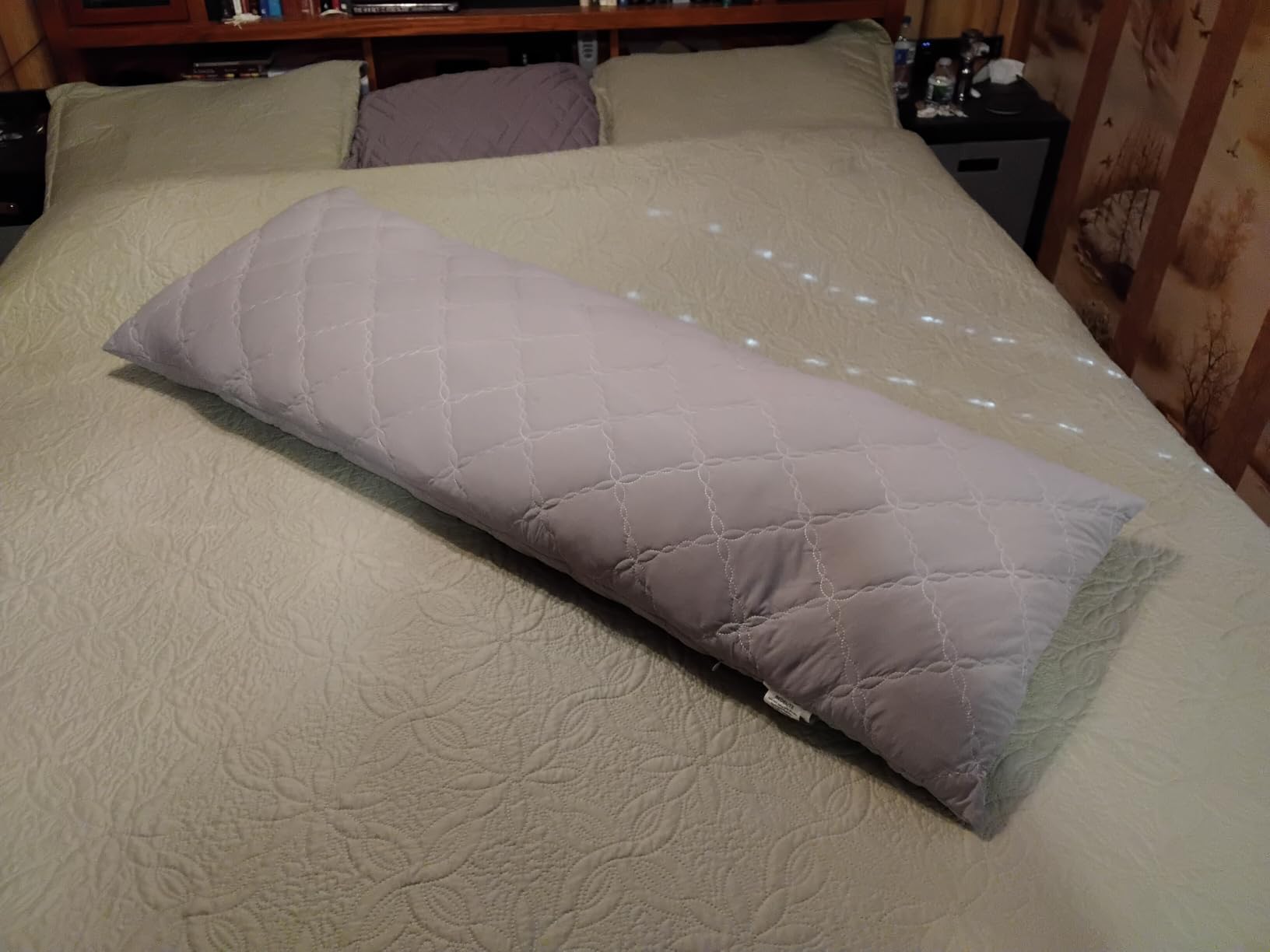 BEDELITE Cooling Body Pillow, Memory Foam Filled, Light Grey, 20x54 Inches | Soft & Cool-Touch Quilted Nylon-Spandex Cover, Adjustable Fill, Perfect for Side Sleepers, Hot Sleepers, Pregnancy, Back Pain customer photo 2