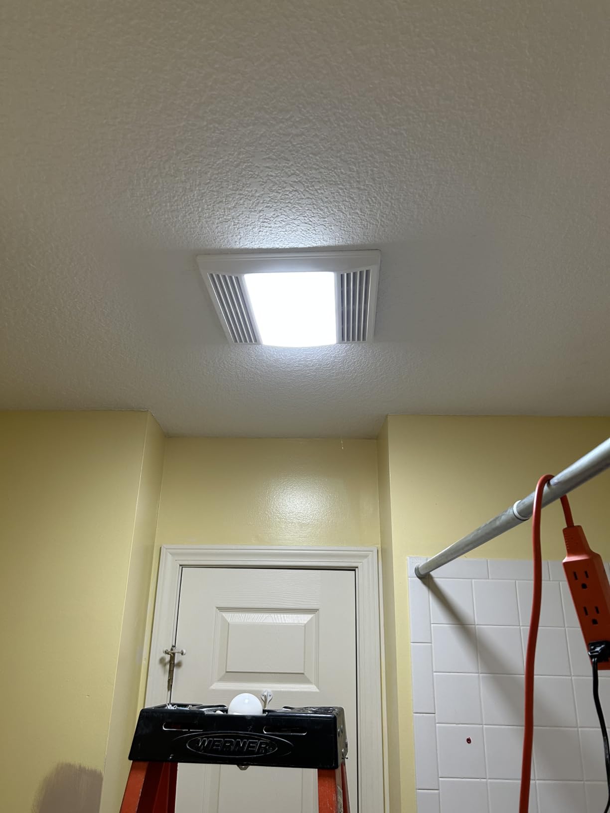 Amico Bathroom Exhaust Fan with LED Light, 80 CFM, 0.9 Sones, 5CCT, 90 CRI, 1000LM, Ceiling Mount Shower Ventilation Fan, No Attic Access Needed, 4 Inch Duct, 8.8'' x 8.8'' Ceiling Opening, ETL & FCC customer photo 1
