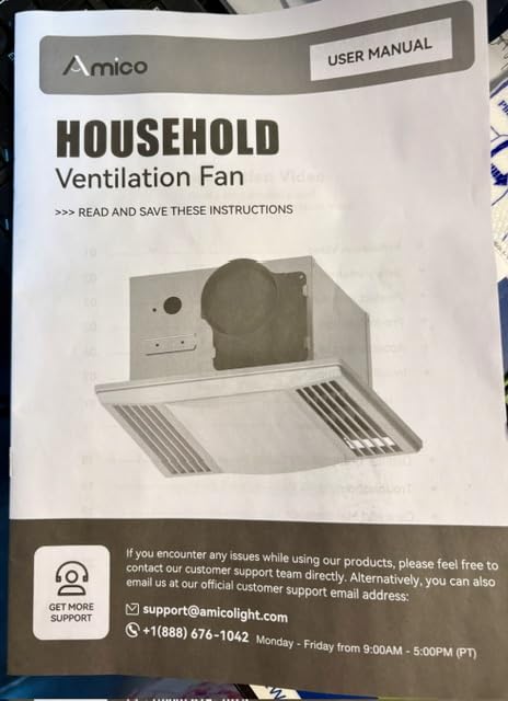 Amico Bathroom Exhaust Fan with LED Light, 80 CFM, 0.9 Sones, 5CCT, 90 CRI, 1000LM, Ceiling Mount Shower Ventilation Fan, No Attic Access Needed, 4 Inch Duct, 8.8'' x 8.8'' Ceiling Opening, ETL & FCC customer photo 2