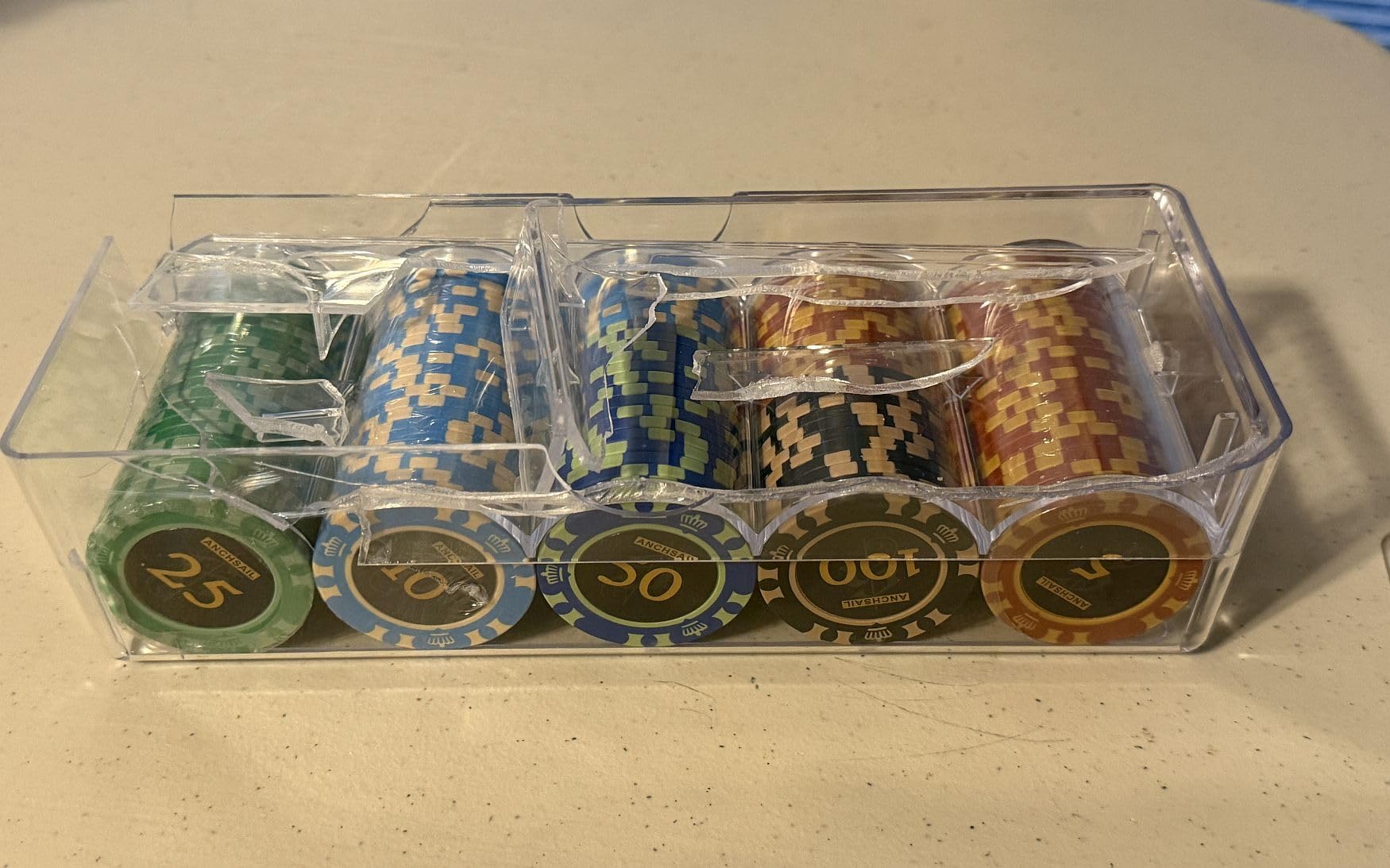 Poker Set 500PCS 14g Clay Poker Chips with Numbers | Professional Clay Composite Poker Chip Set, High-end Polycarbonate (PC) Case, 5-8 Players, for Texas Hold'em, Blackjack customer photo 2