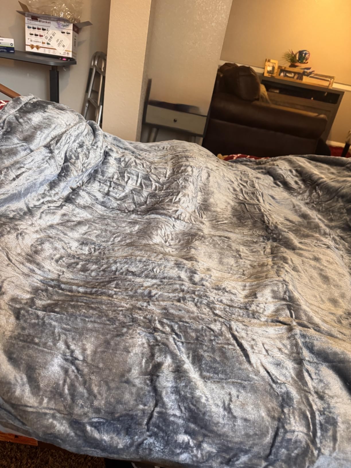 Homemate Electric Heated Heating Blanket King Size 100x90 Dual Control ETL | ETL Certified 2/4/6/8H Auto-Off 10 Heat Level Overheat Protection Machine Washable Flannel Sherpa,Cold Room Cold Sleeper Gift customer photo 2