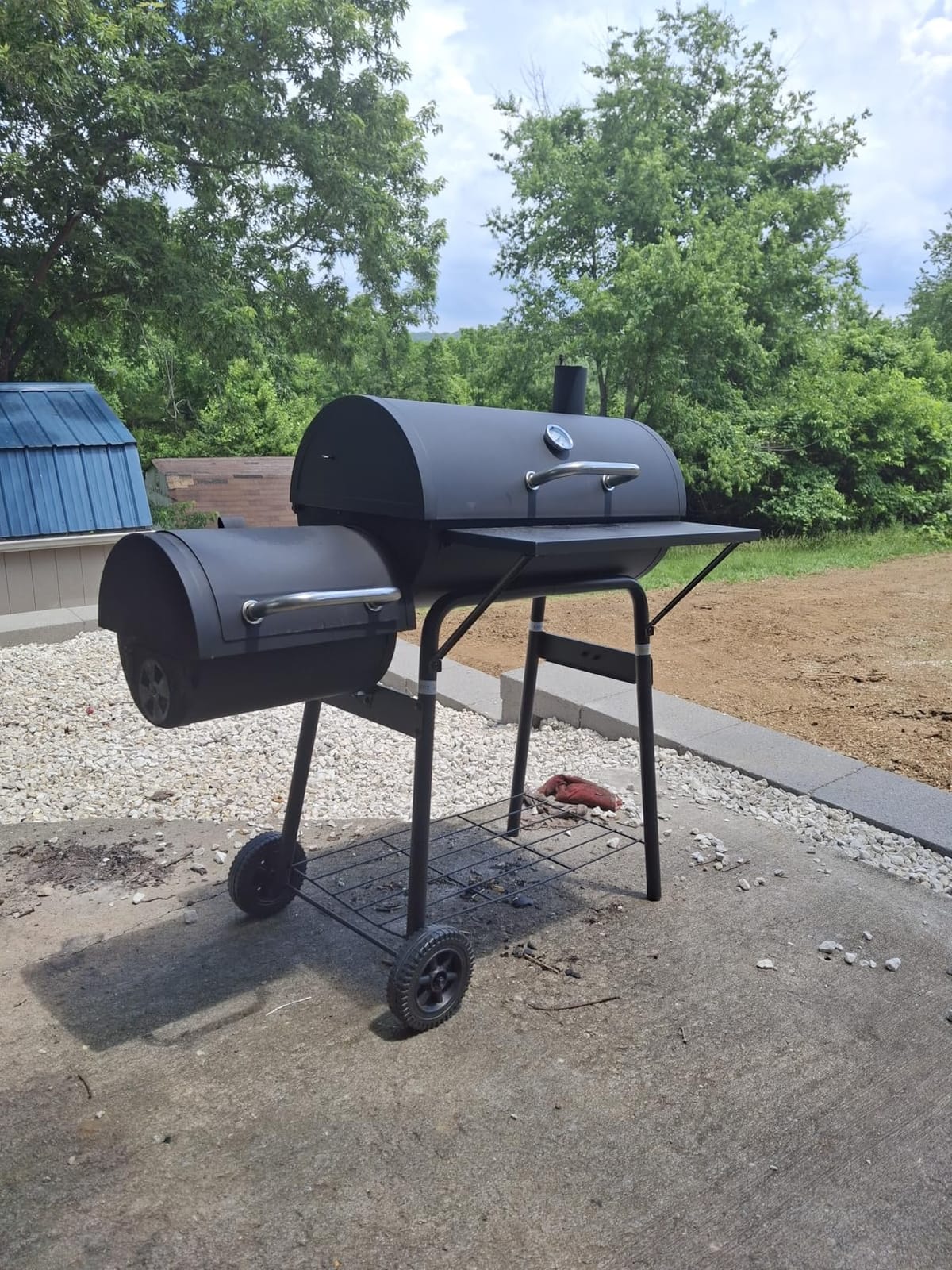 Charcoal Grill Offset Smoker 535 Sq.In.with Front Table for Outdoor BBQ customer photo 2