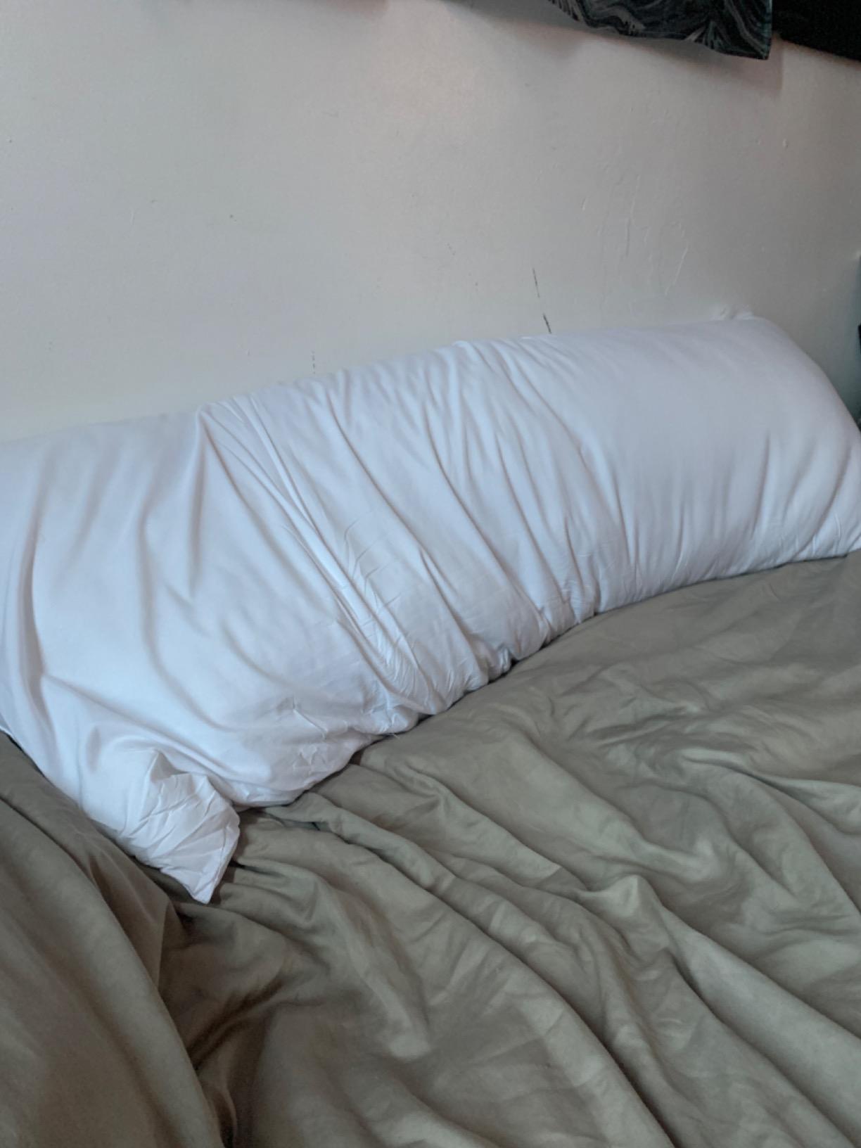 ELNIDO QUEEN Cooling Body Pillow Insert with Cover - Breathable Long Body Pillow for Side Sleepers, Soft Support Bed Pillow for Adults, 20x54 Inches Grey customer photo 2