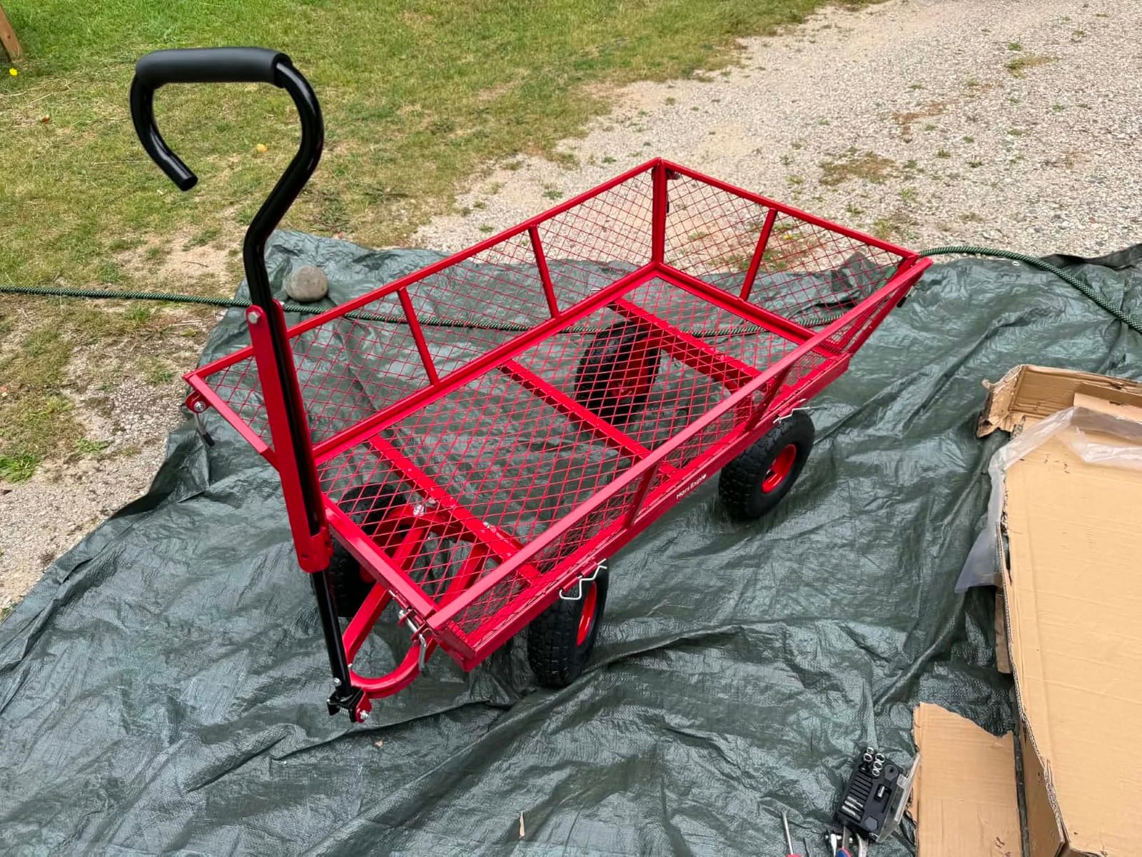 900 Lbs Heavy Duty Steel Garden Cart with Mesh Removable Sides and Removable Handle customer photo 2