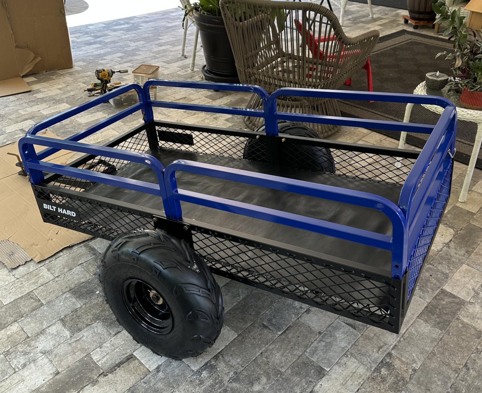 BILT HARD Heavy Duty 1500 lbs Capacity ATV Dump Cart, 11 Cu.Ft Tow Behind Garden Trailer customer photo 2