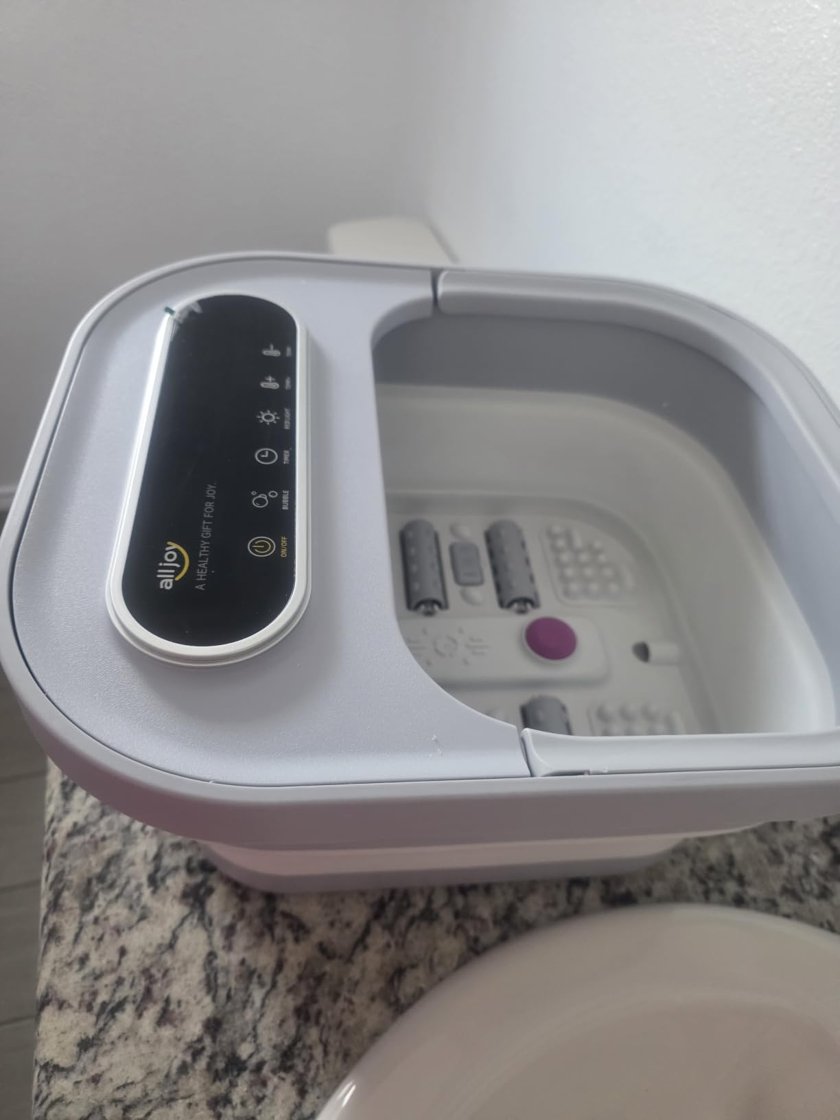 ALLJOY Foldable Foot Soaking Tub with Heat,Smart Touch Screen Foot Bath Spa | Pedicure Bath with Pumice Stone, Bubbles & 6 Rollers, Fits Men Size 12, Safe Fast Heating Basin, Gift for Teachers & Nurses customer photo 1