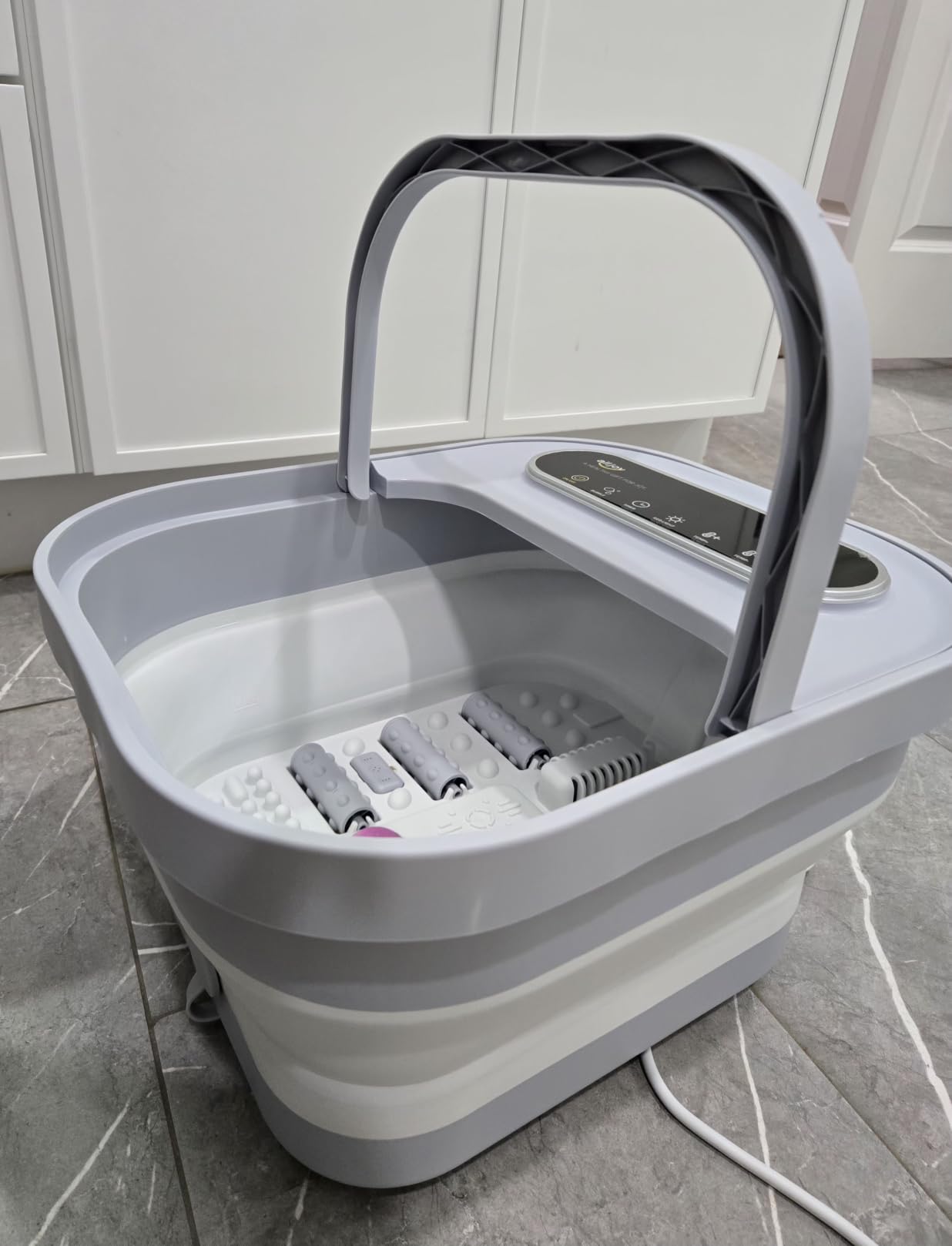 ALLJOY Foldable Foot Soaking Tub with Heat,Smart Touch Screen Foot Bath Spa | Pedicure Bath with Pumice Stone, Bubbles & 6 Rollers, Fits Men Size 12, Safe Fast Heating Basin, Gift for Teachers & Nurses customer photo 2