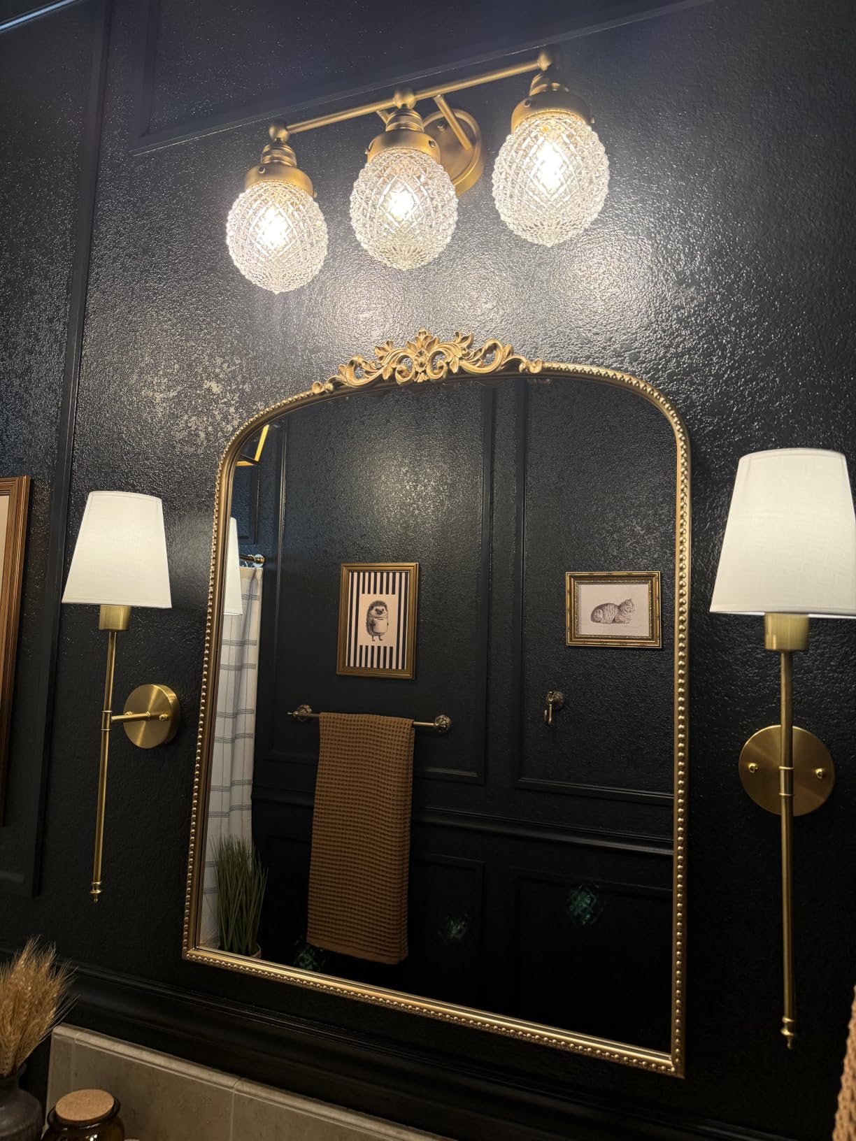 Brightown Battery Operated Wall Sconces Set of Two, Gold Sconces Wall Decor | RGBWW Rechargeable Wall Lights with Dimmable Magnetic Bulbs & Remote, Wireless Wall Lamp for Living Room Bedroom Hallway customer photo 1