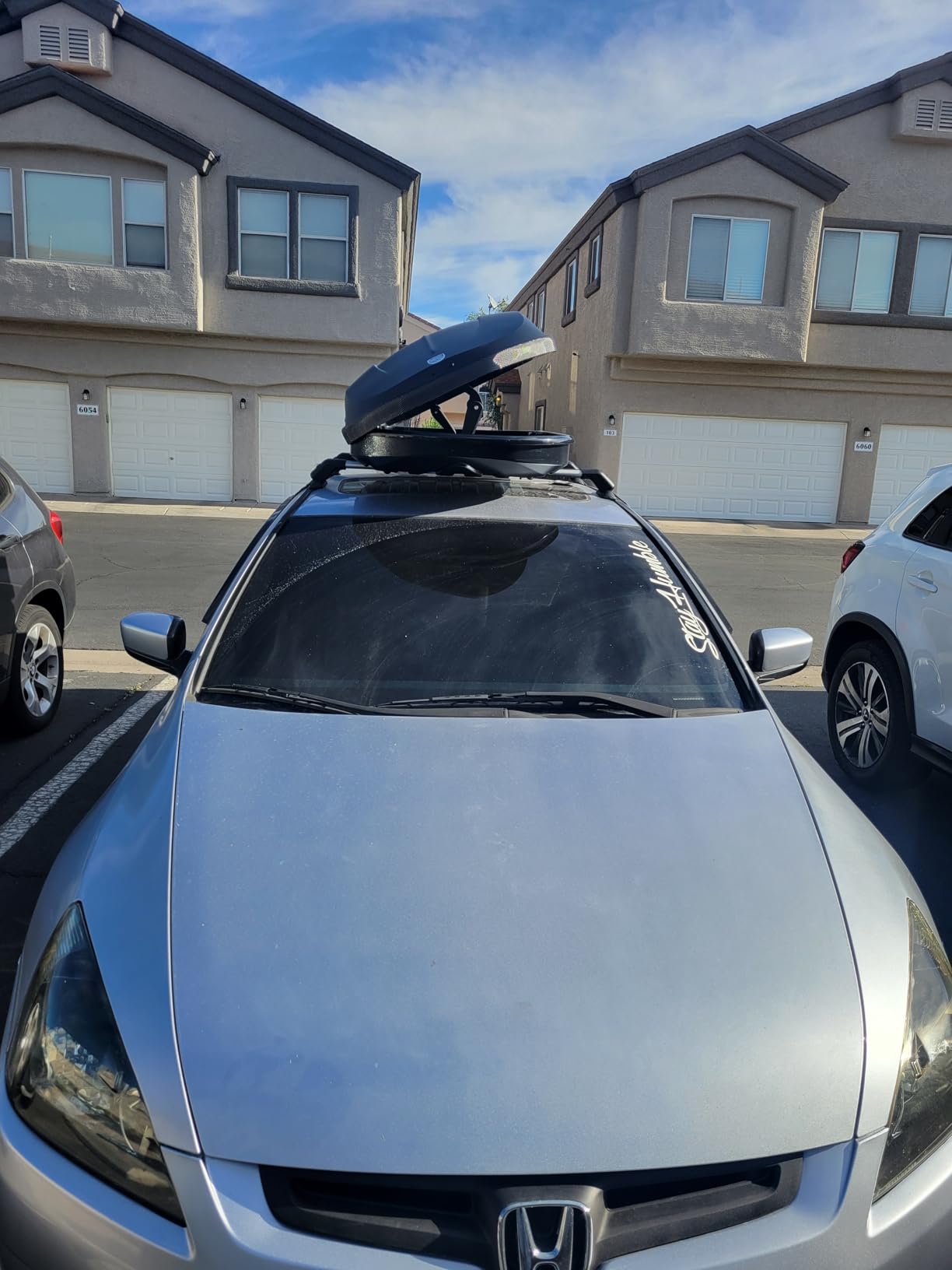 GarveeTech Rooftop Cargo Box Carrier, Dual-Side Opening Roof Luggage Storage | 165 LBS Weight Capacity Vehicle Hard-Shell Carriers with Secure Straps & Keys, Black (12 Cubic Feet) customer photo 2