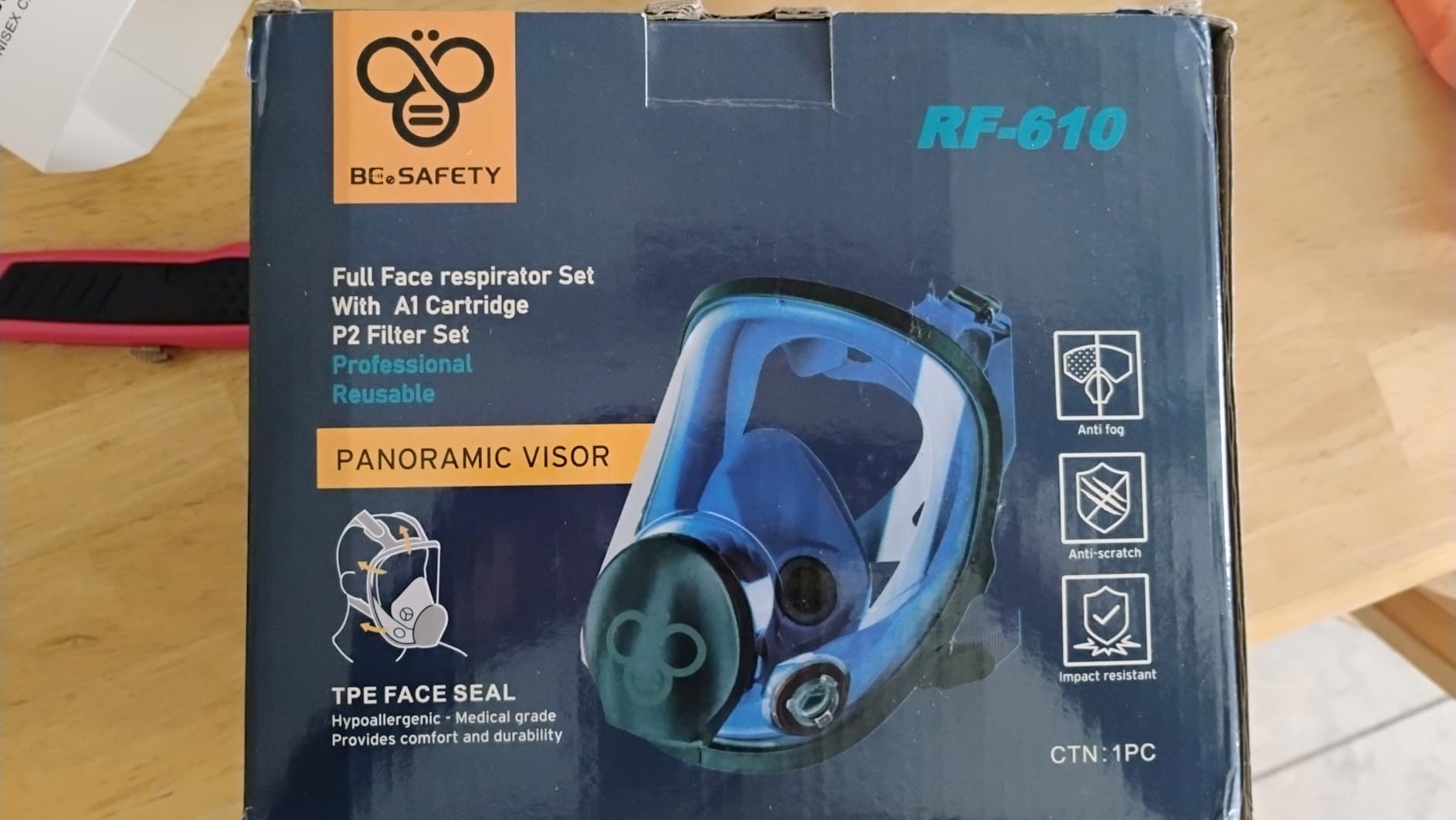 Full Face Respirator Mask with 2 A1 Organic Vapor Filters & 8 P2 Dust Filters, RF-610 Reusable Respirator for Dust,Gas,Painting, Resin, Chemical,Sanding, Renovation customer photo 2