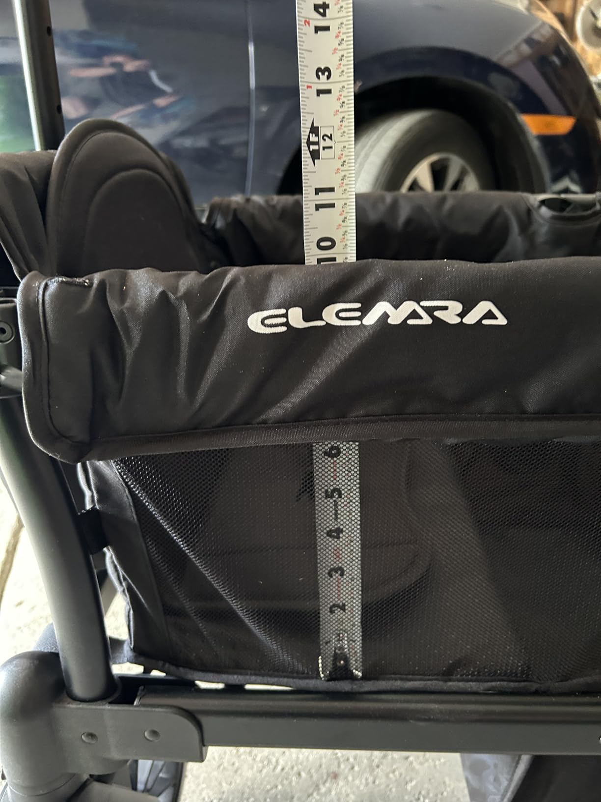 ELEMARA Stroller Wagon, 2 Seat Stroller for 2 Kids, Premium All Terrain Stroller for Kids w/Removable Canopy, Adjustable Push/Pull Handle, Large Storage Bag, Black customer photo 1