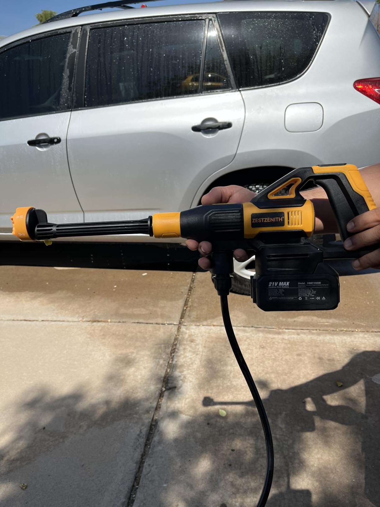 Cordless Pressure Washer Battery Powered, Handheld Cordless Power Washer | 1520 PSI, 3.4 GPM, 6-in-1 Nozzle, 21V Battery & Charger, Foam Pot, 23FT Hose, Car Washer for Home Garden Patio Driveway customer photo 2