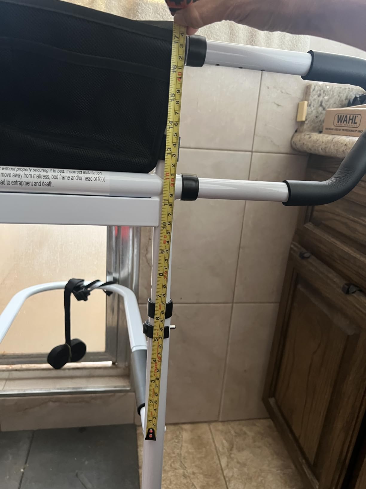 KUBYA Bed Rails for Elderly Adults Safety, Adjustable Bed Assist Rail for Seniors with Motion-Activated LED Light - 400 lbs Heavy Duty, Easy to Install, Fits 14.0