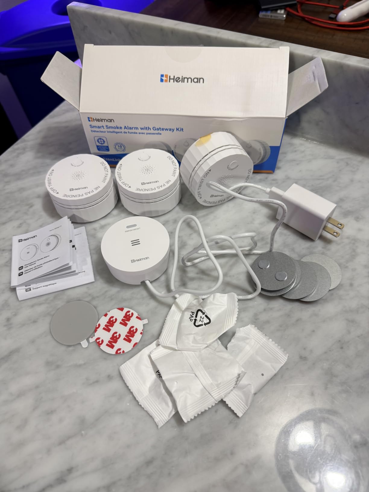 Heiman Smart Wireless Interconnected Smoke Detector, 6-Pack + Gateway, S1-R | Photoelectric Smoke Alarm, 2.4GHz Wi-Fi Gateway/App Instant Alerts/UL 217 10th Ed/10-Year Battery Powered Fire Alarm for Home customer photo 2