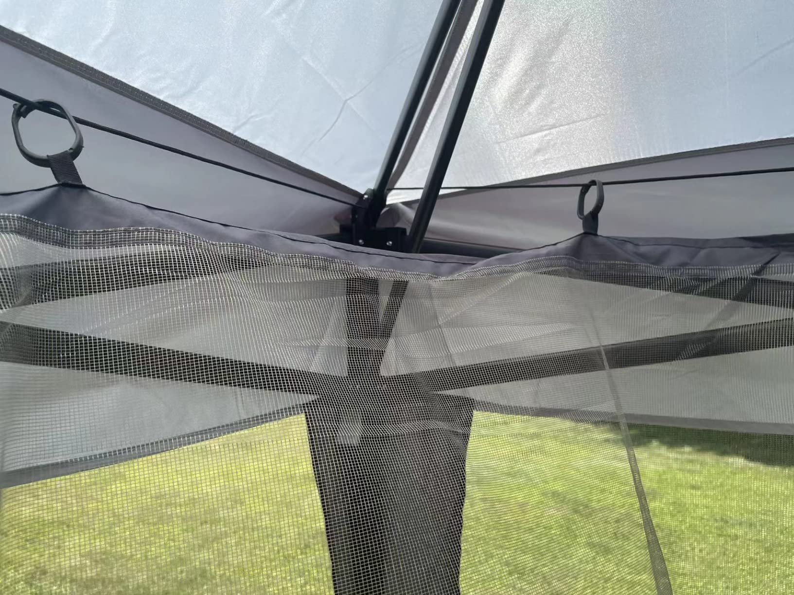 MASTERCANOPY 11x11 ft Pop Up Gazebo with Netting Screen Walls, Khaki customer photo 2