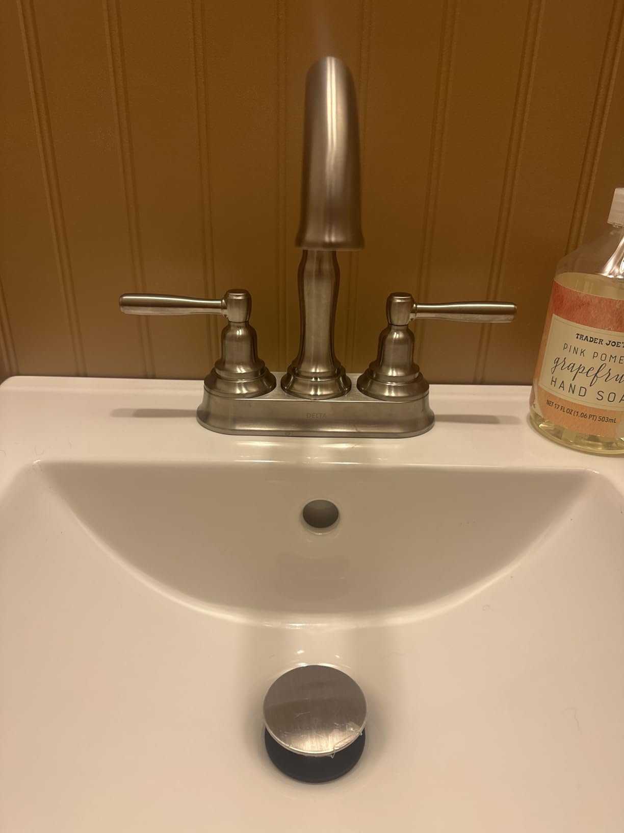 Delta Roe Centerset Chrome Bathroom Faucet, 4 Inch 3 Hole Bathroom Sink Faucet for Vanity, Push-Pop Drain Assembly, Chrome 25985LF customer photo 2