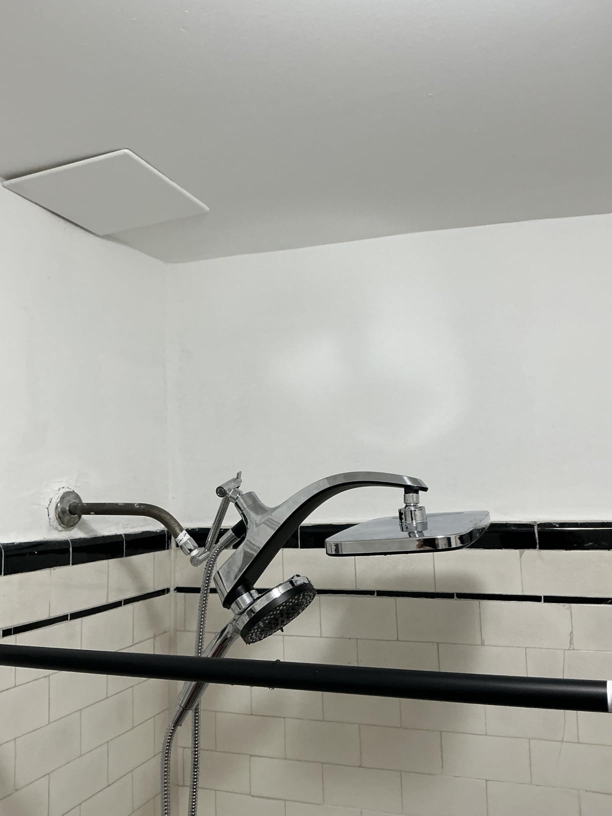 Rain Shower Head with Handheld Showerhead, Black 1.8GPM 460311 | 12